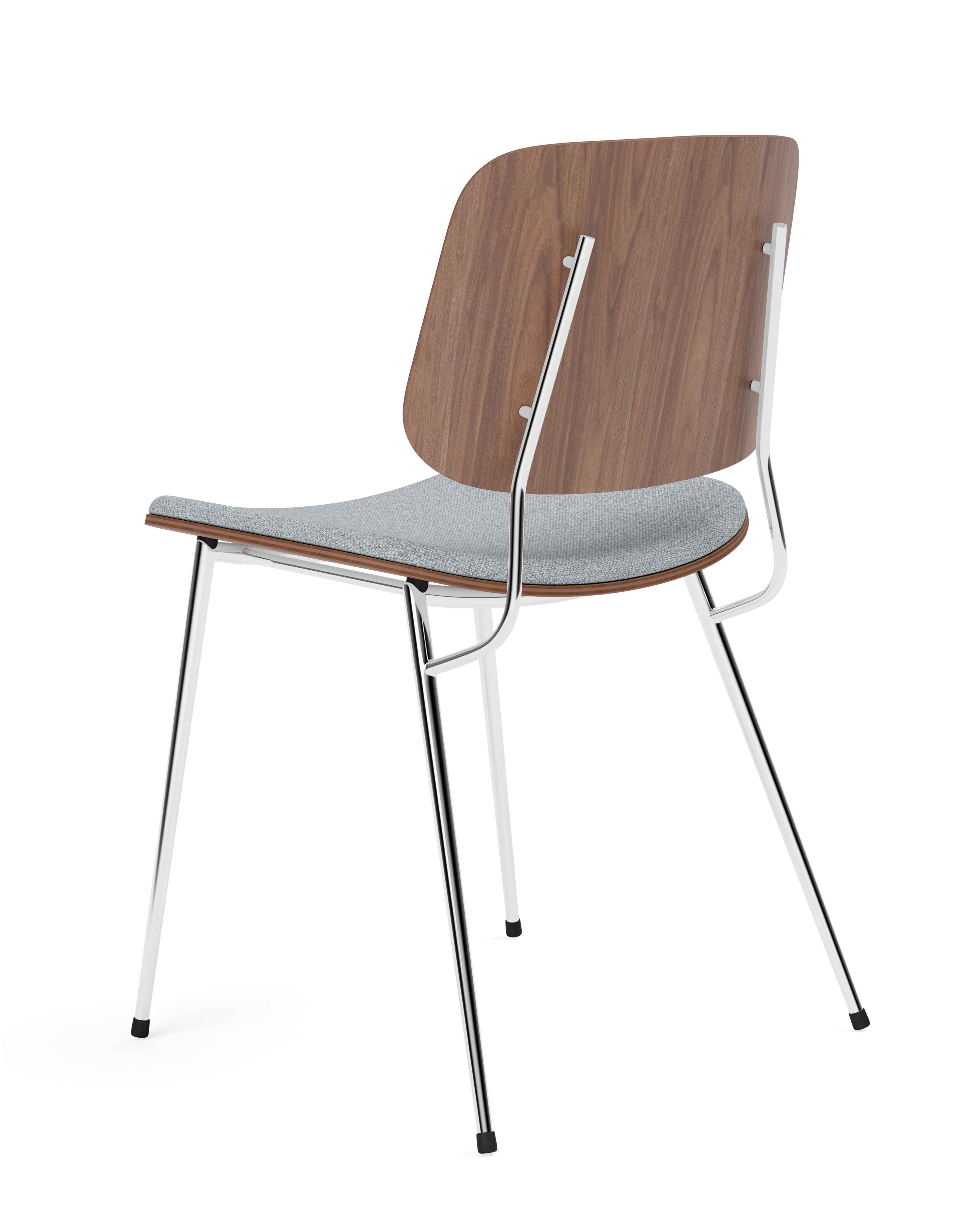 Søborg dining chair, metal base, with upholstered seat
