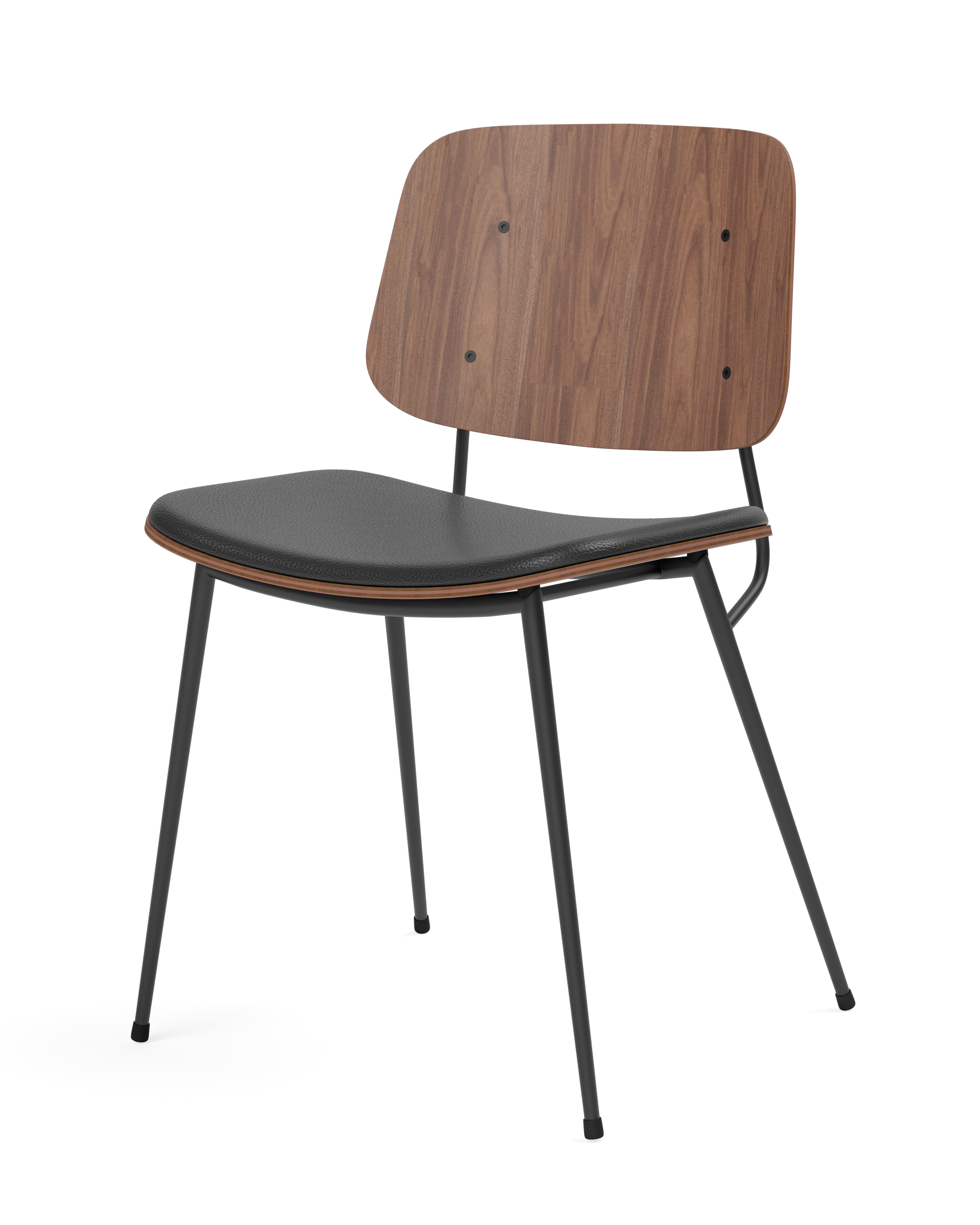 Søborg dining chair, metal base, with upholstered seat