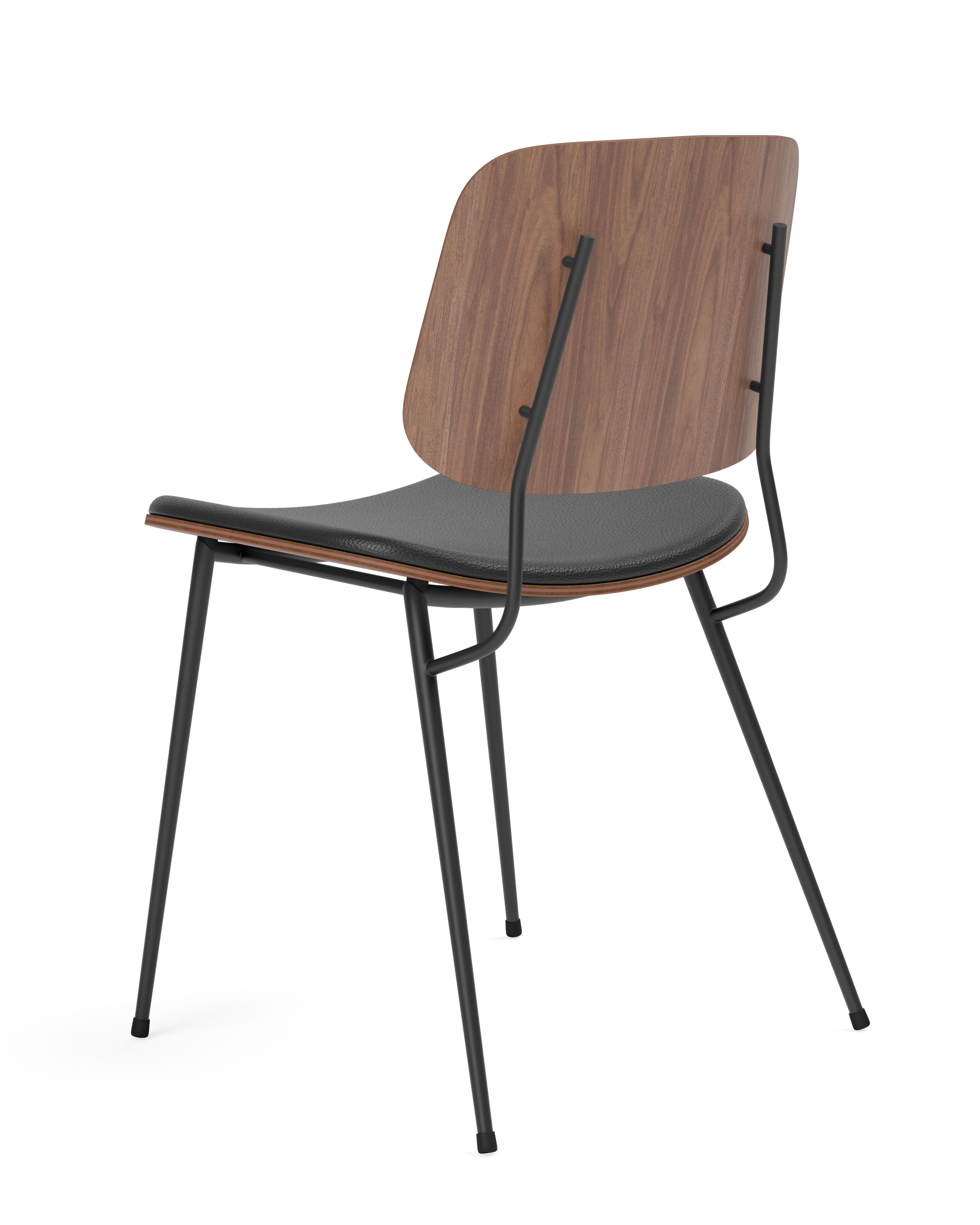 Søborg dining chair, metal base, with upholstered seat