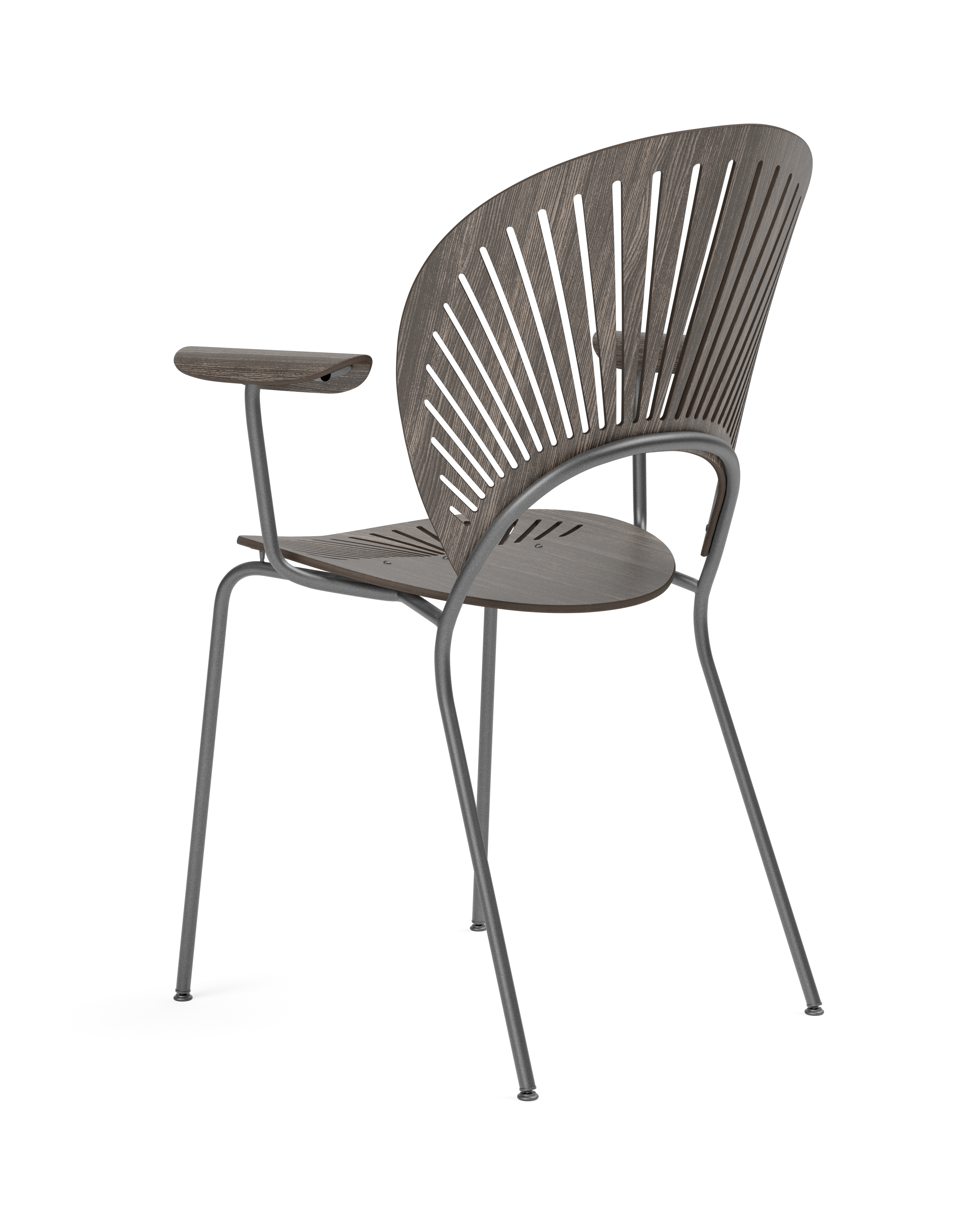 Trinidad chair with arms and solid wood seat