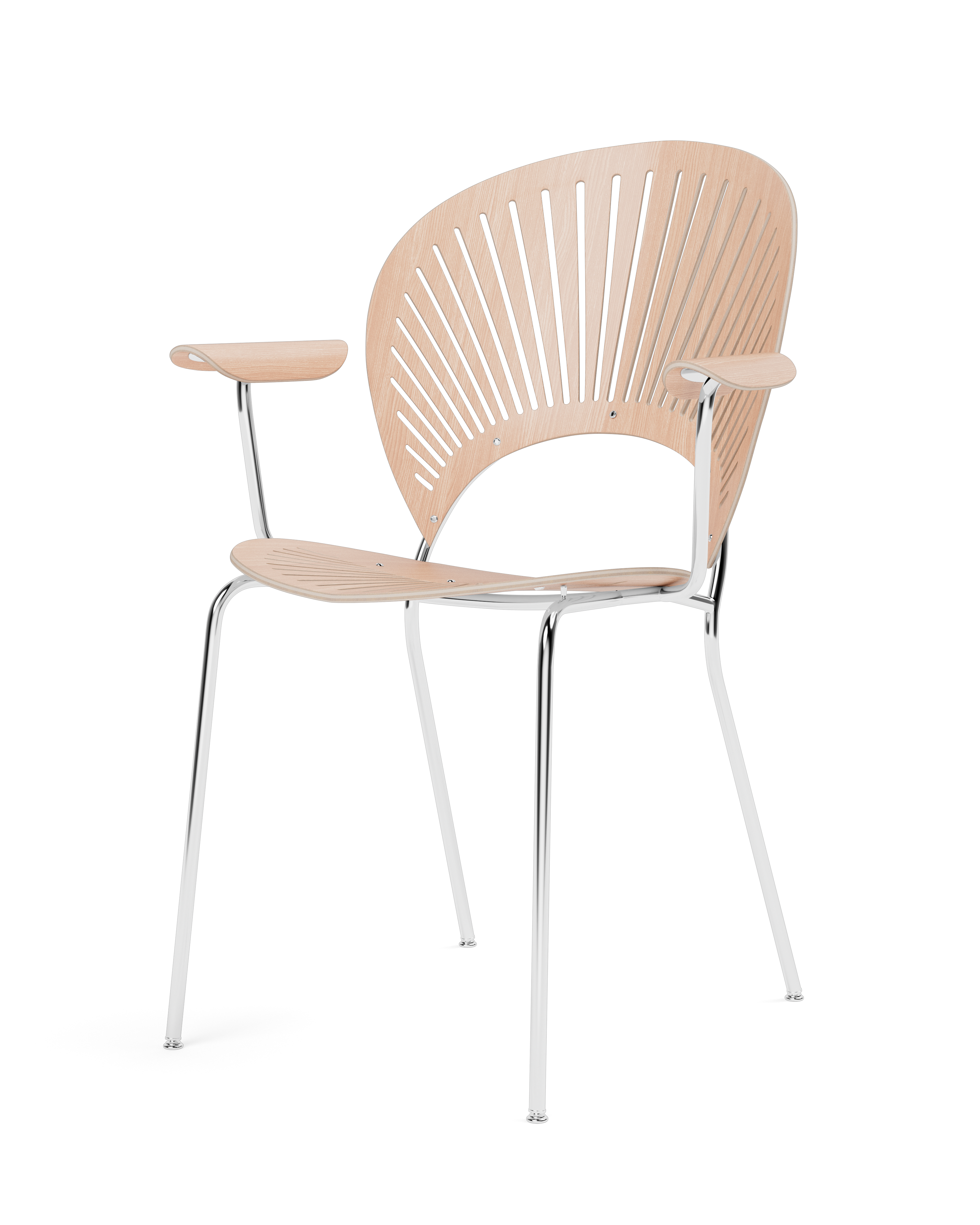 Trinidad chair with arms and solid wood seat