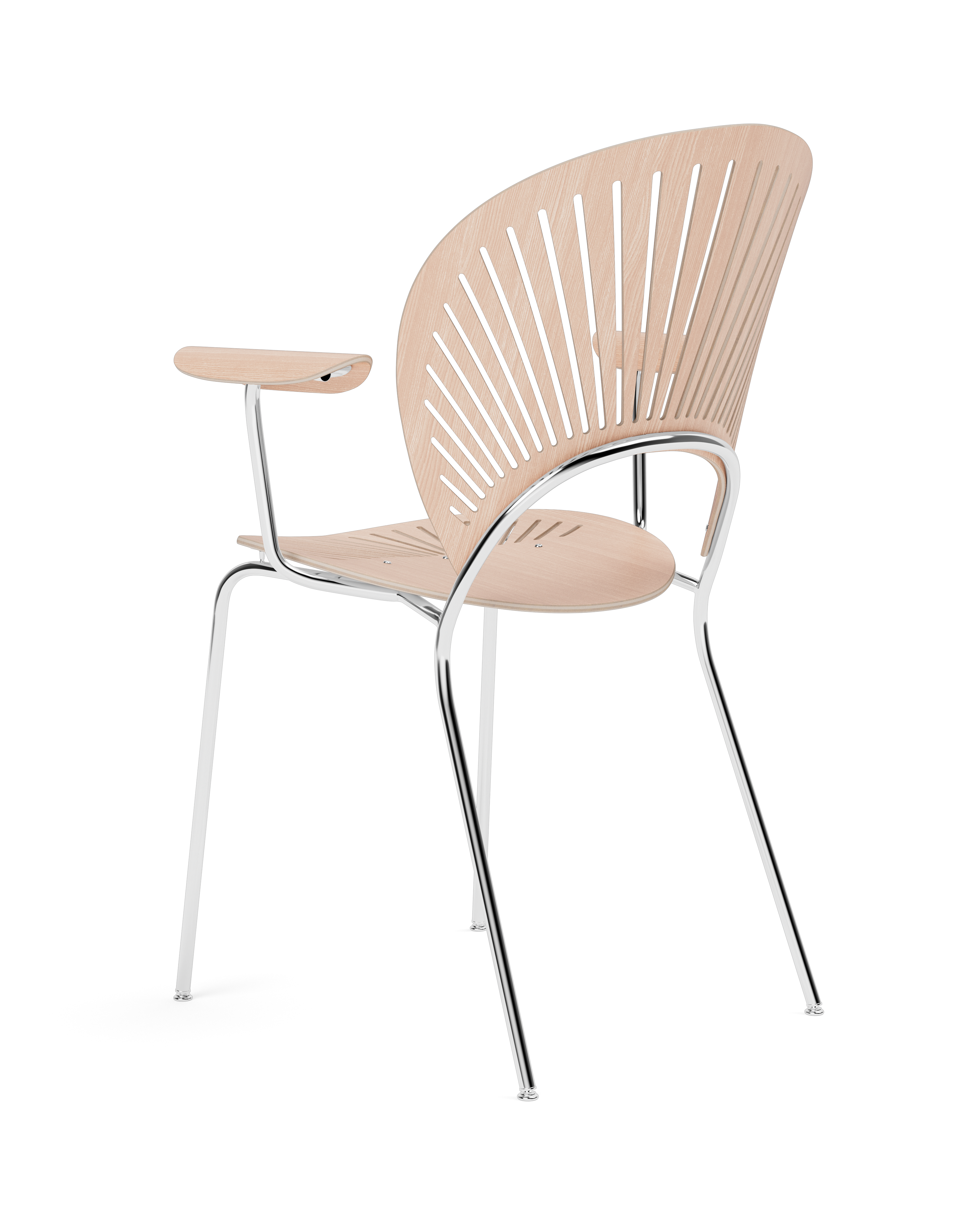 Trinidad chair with arms and solid wood seat