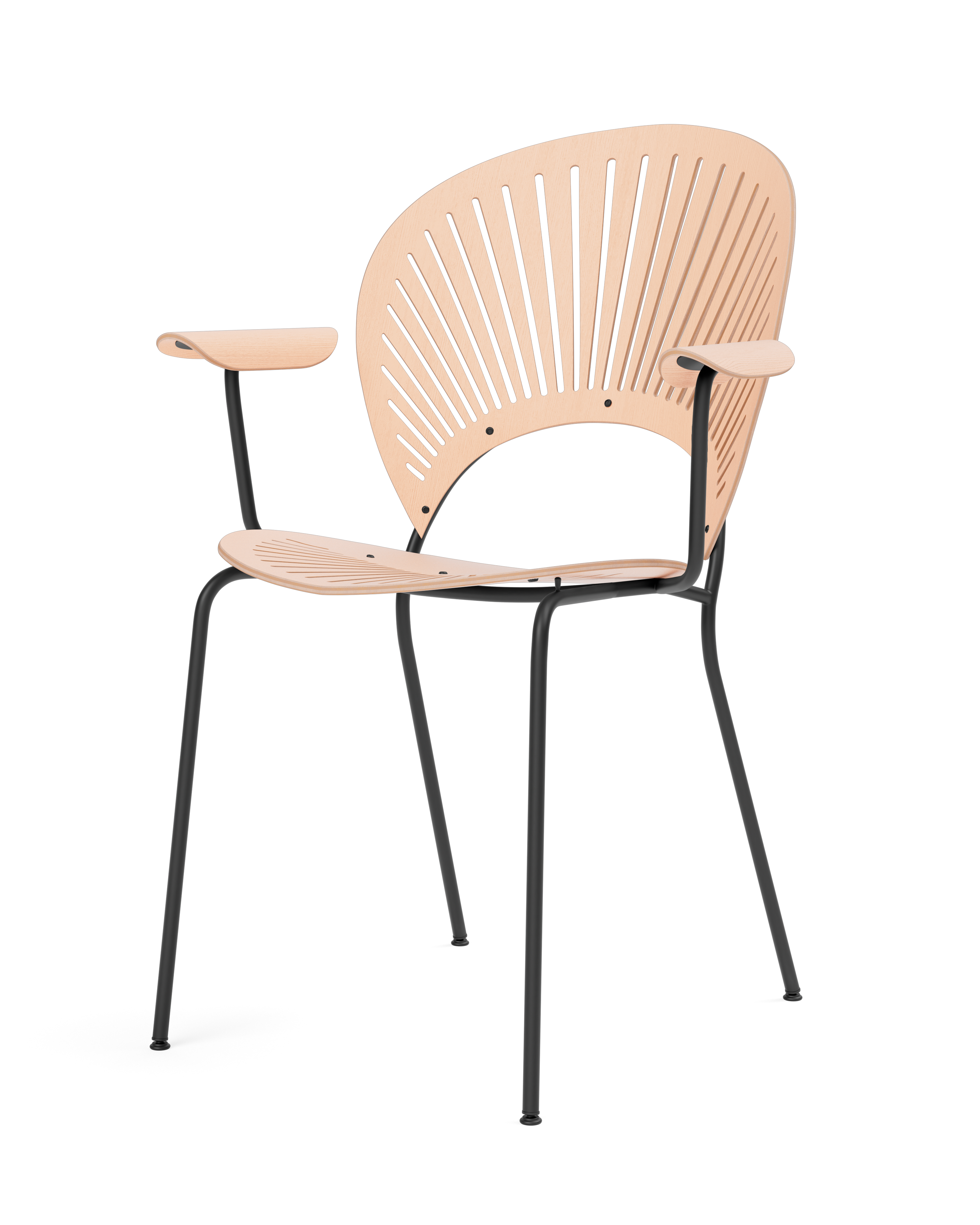 Trinidad chair with arms and solid wood seat