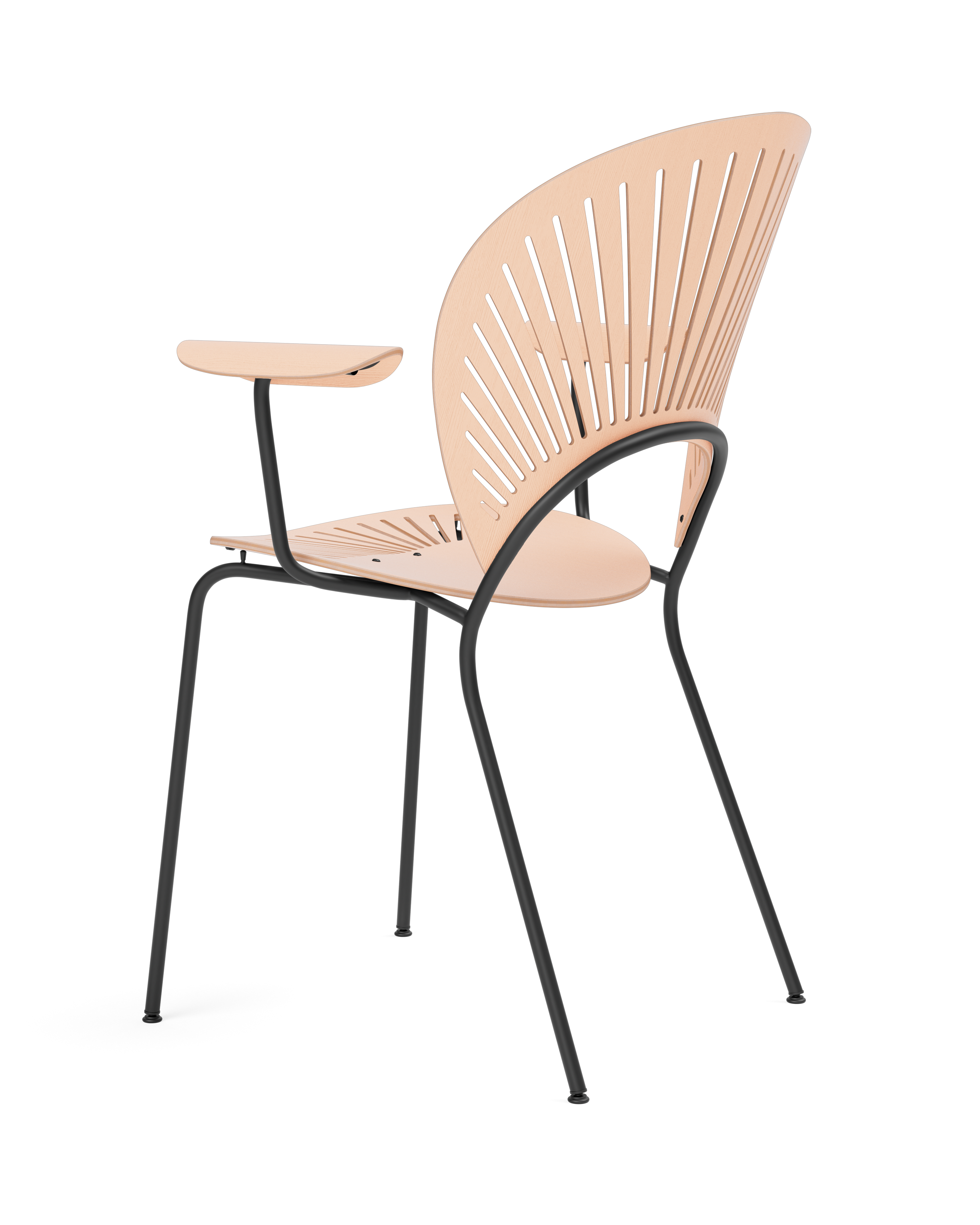 Trinidad chair with arms and solid wood seat