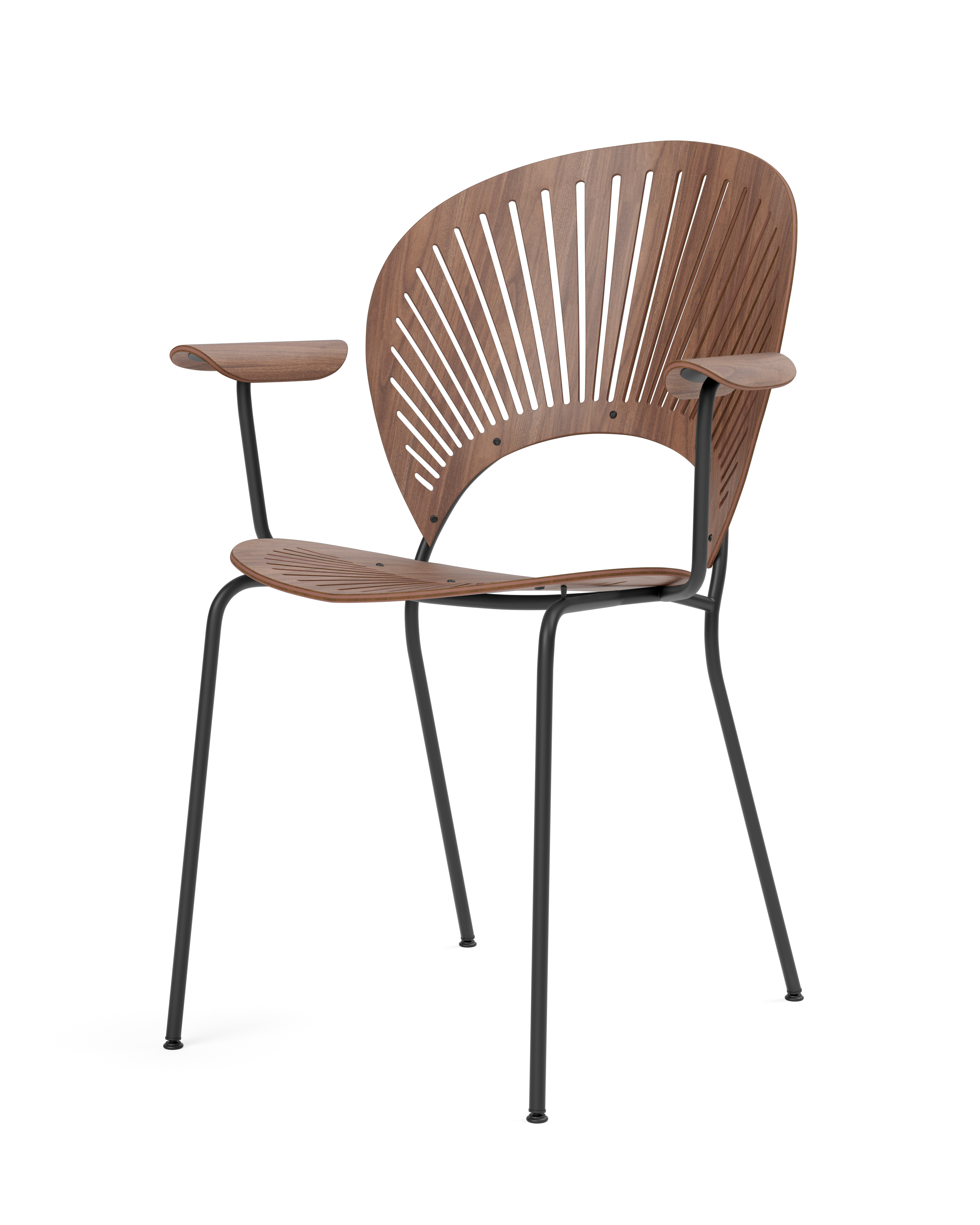 Trinidad chair with arms and solid wood seat