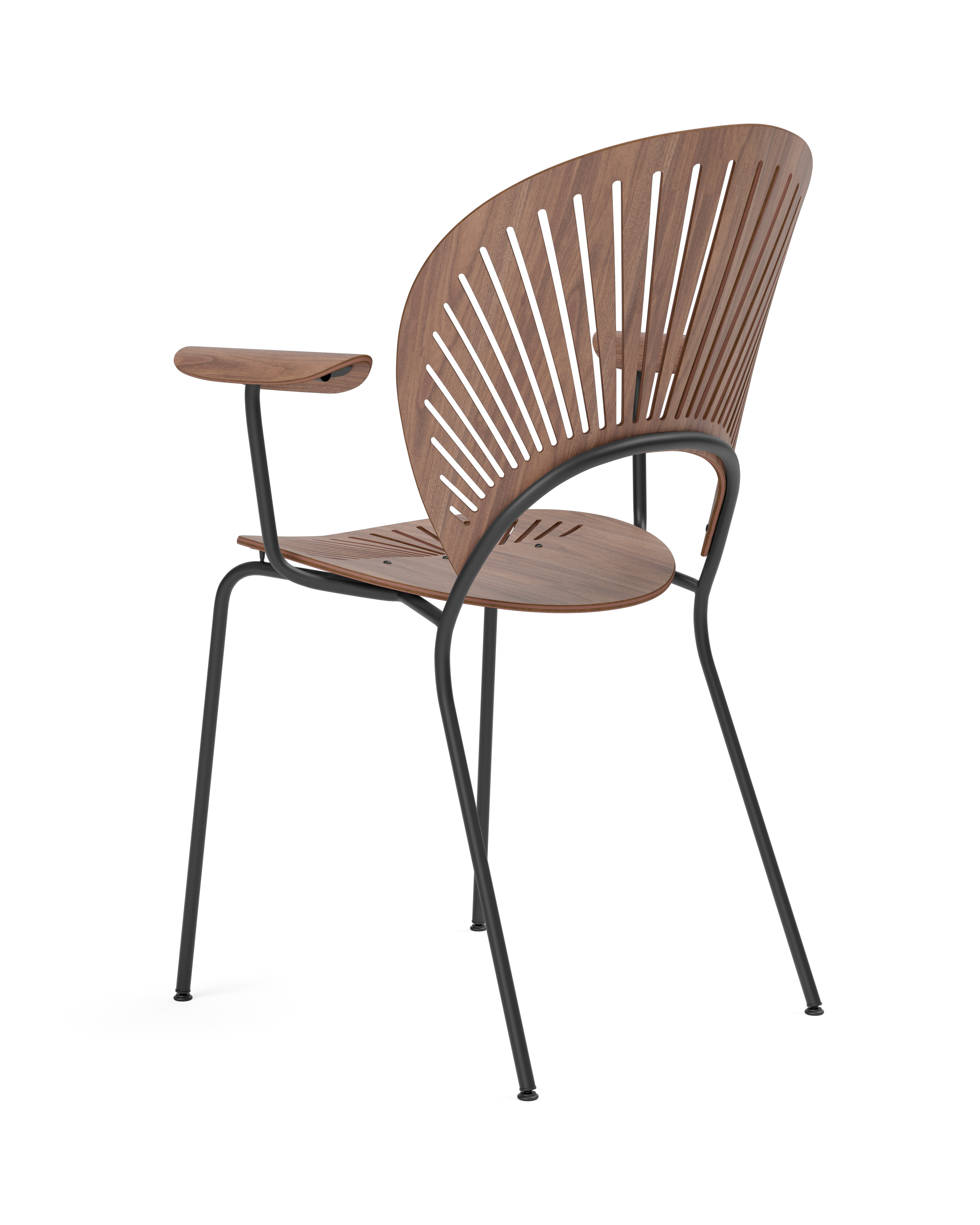 Trinidad chair with arms and solid wood seat