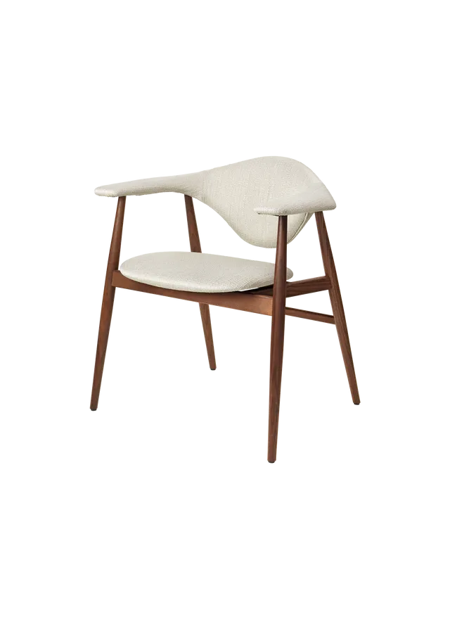 Masculo upholstered dining chair with wooden frame