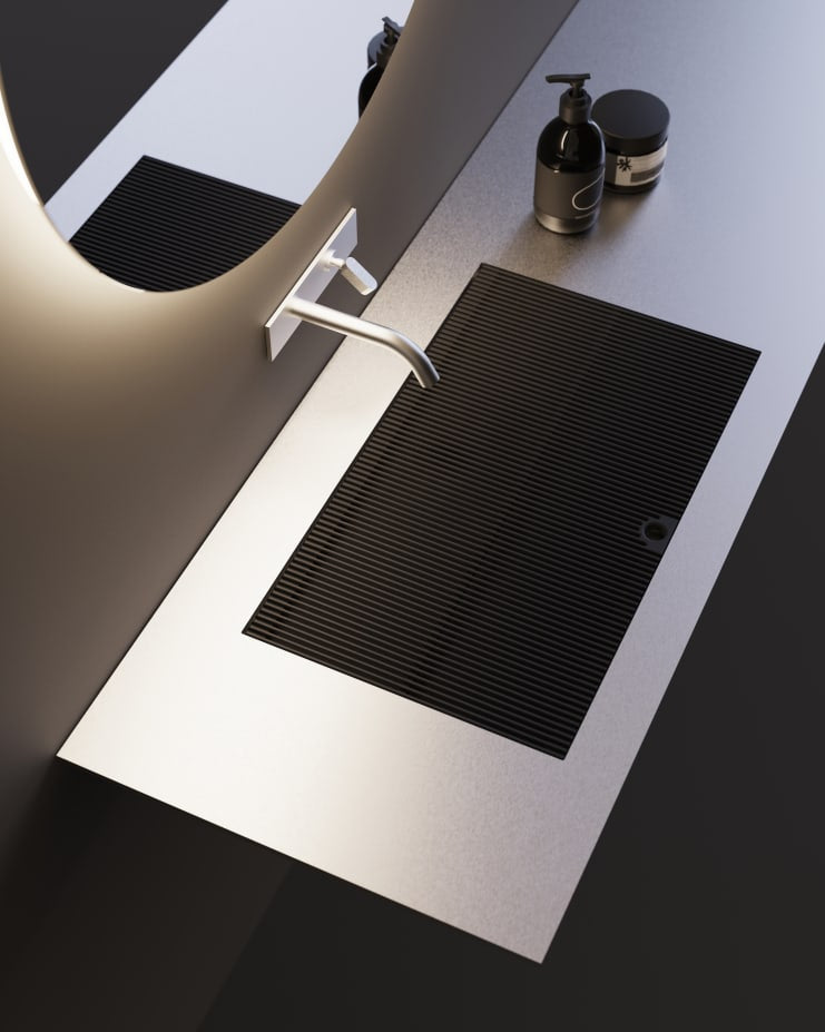 Ell Inox suspended countertop