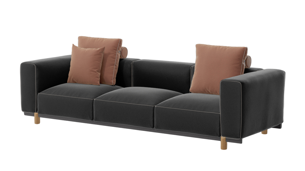 Molo 3-seater sofa | Teak base L01 | Aluminum frame 01C