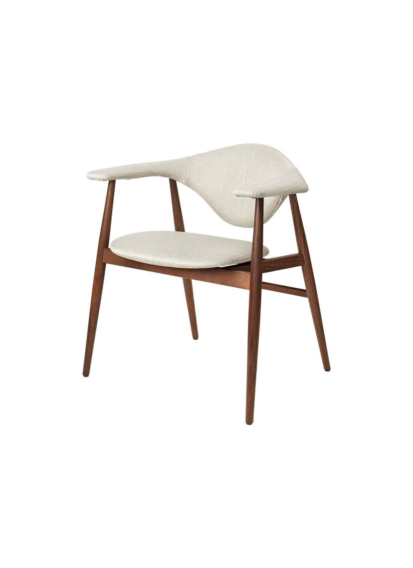 Masculo upholstered dining chair with wooden frame