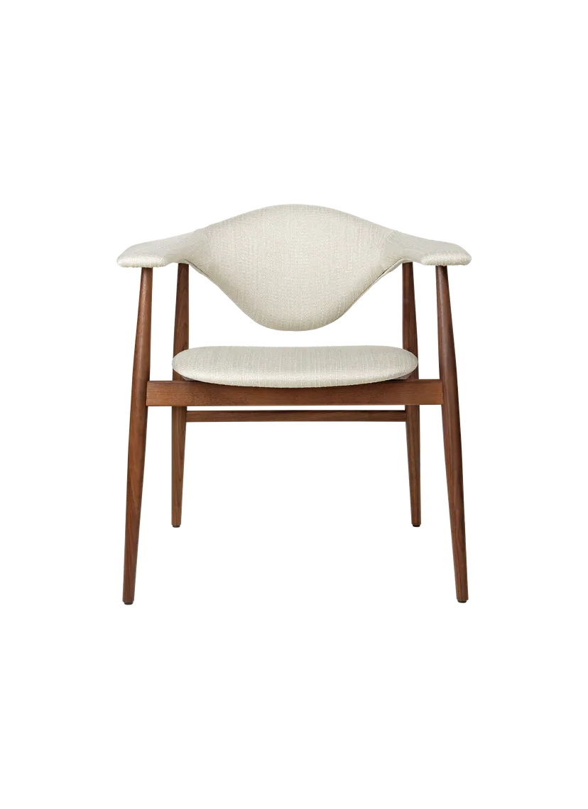 Masculo upholstered dining chair with wooden frame