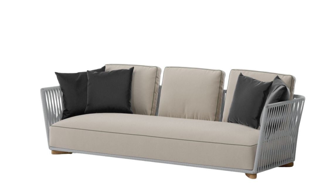 Sofá de 3 plazas Grand Bitta Living | Cuerda Z06 | Cojín de asiento 12L