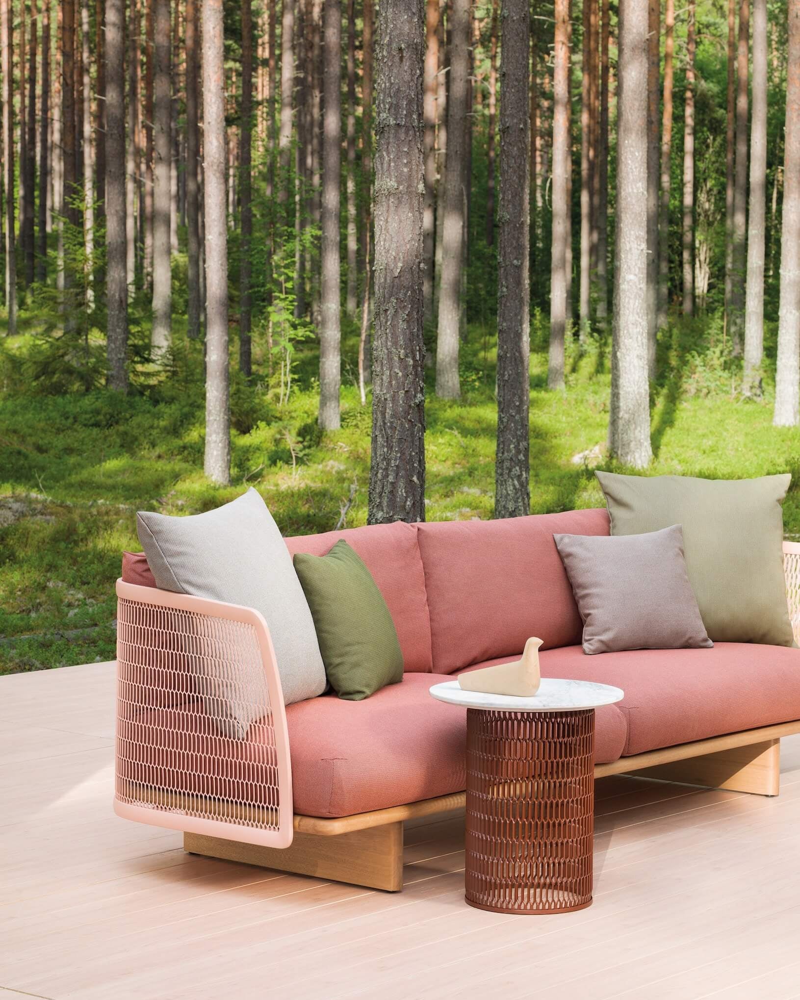 Mesh Side Table Ø48 | Marble Top