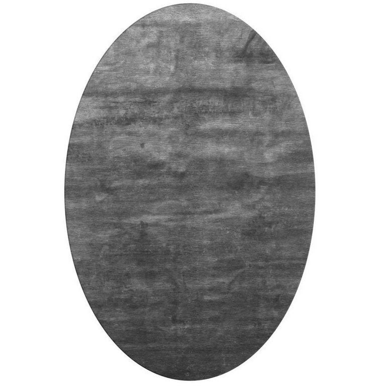 Gray Oval Frame Rug