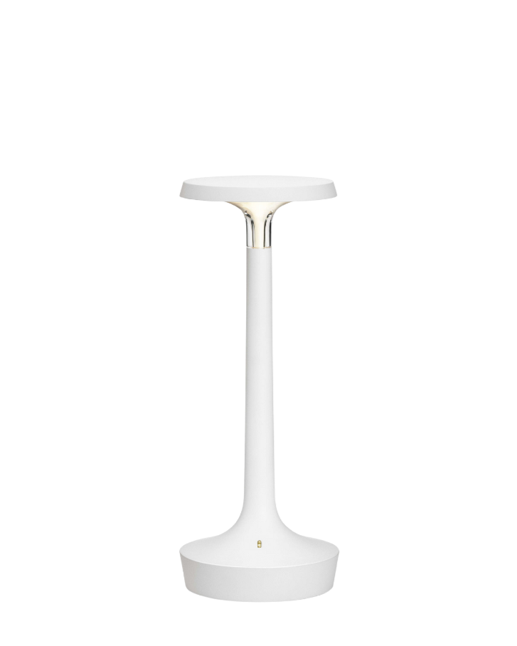 Bon Jour Unplugged White Table Lamp