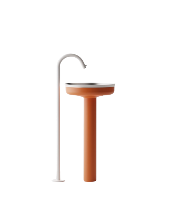 Undici Inox pedestal sink