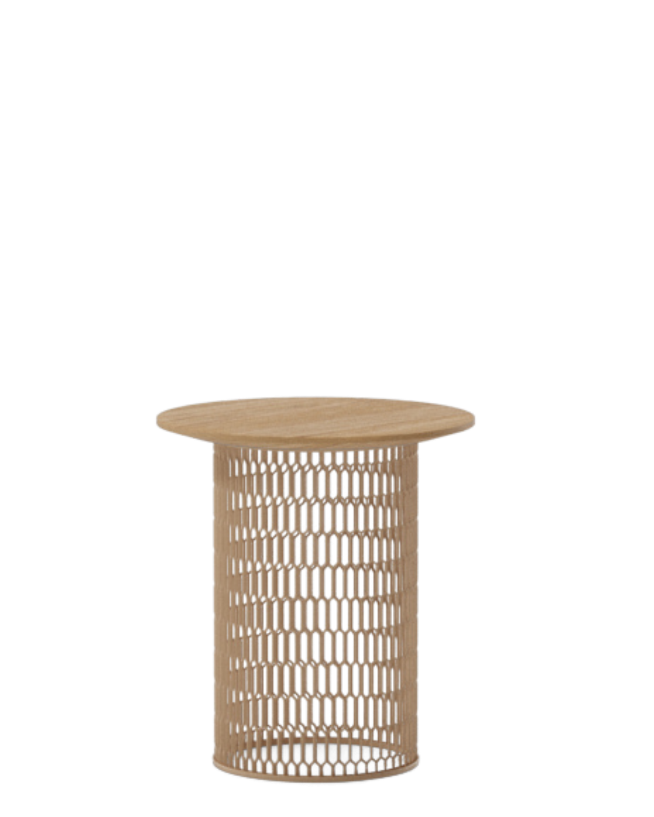 Mesa auxiliar Mesh Ø48 | Superficie teca