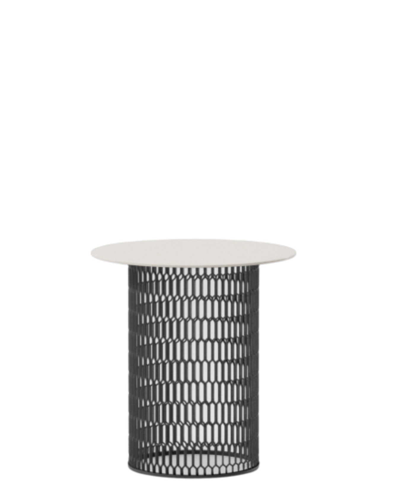 Mesh Side Table Ø48 | Dolomite Glass Top