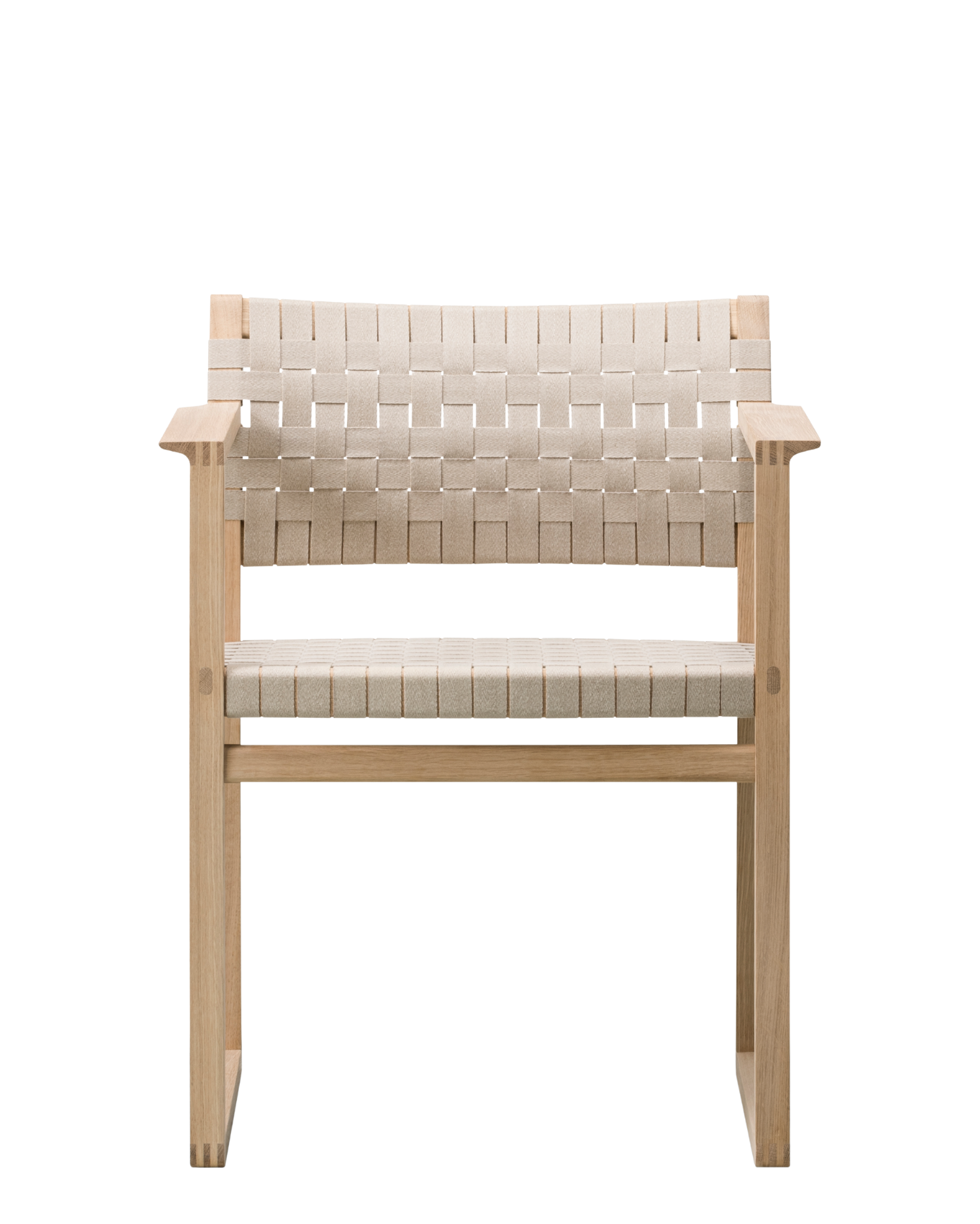 BM62 Linen Webbing Dining Chair with Armrests