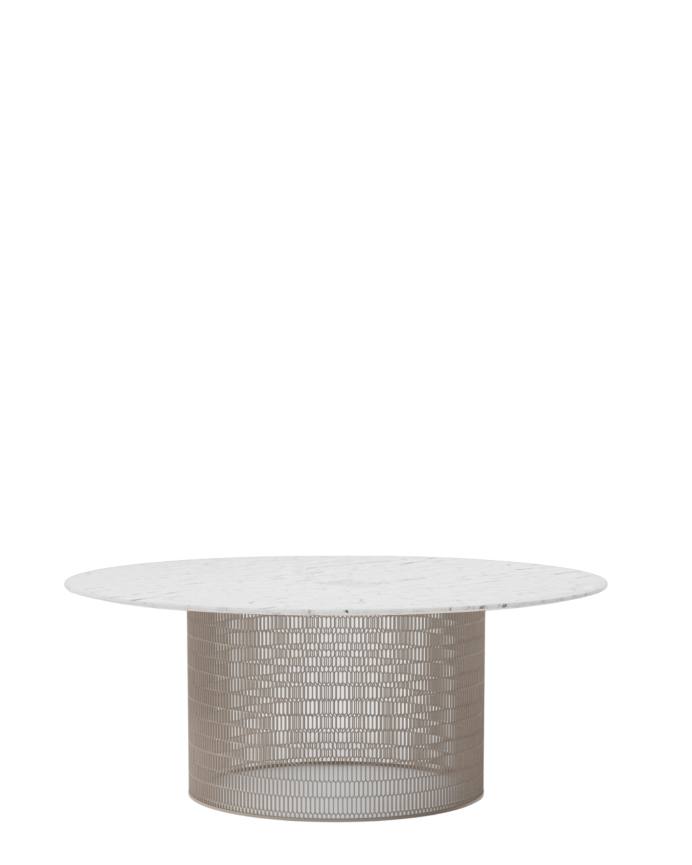 Mesh dining table Ø180 | Marble surface