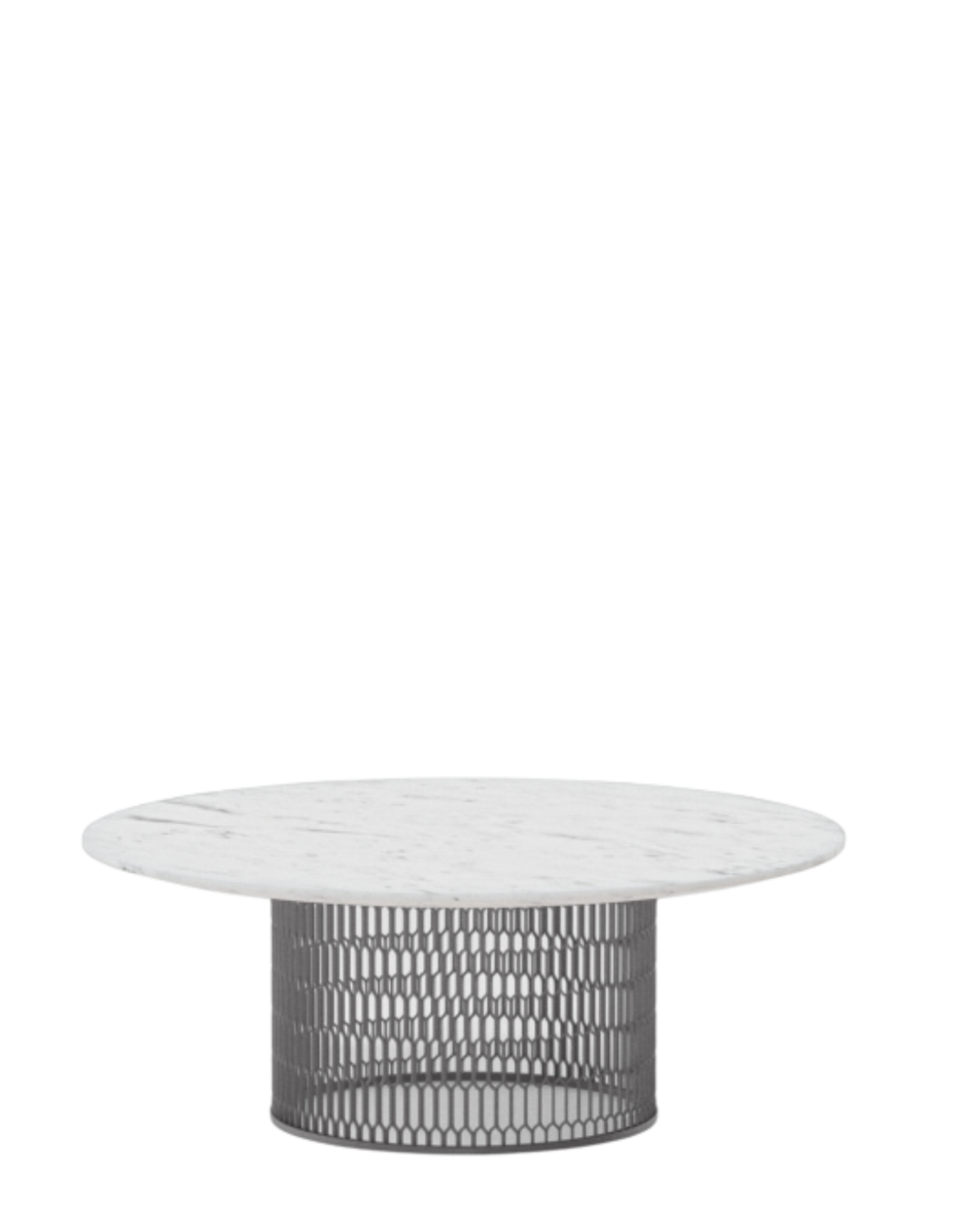 Mesh coffee table Ø90 | Marble surface