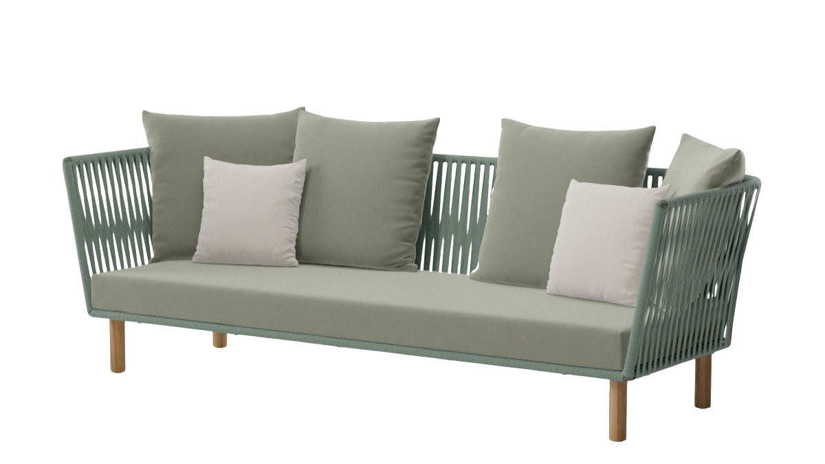 Bitta Bela Rope 3-Seater Outdoor Sofa | Teak Base N00 | Rope Z23
