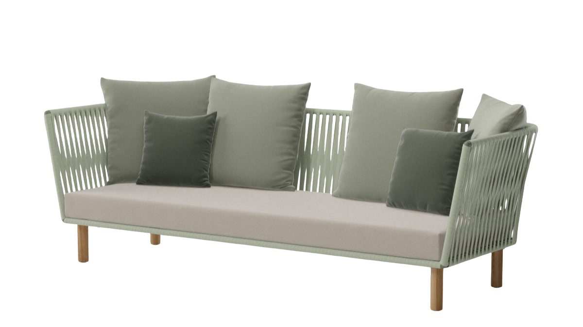 Bitta Bela Rope 3-Seater Outdoor Sofa | Teak Base N00 | Rope Z23