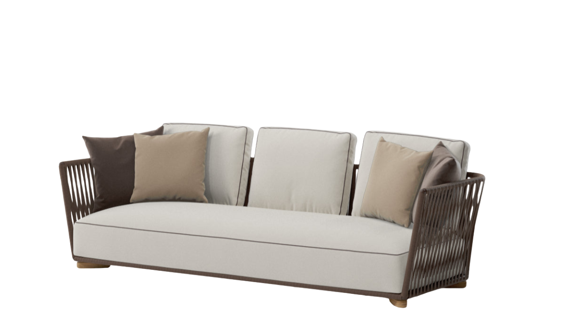 Sofá de 3 plazas Grand Bitta Living | Cuerda Z09  | Cojín de asiento 03L