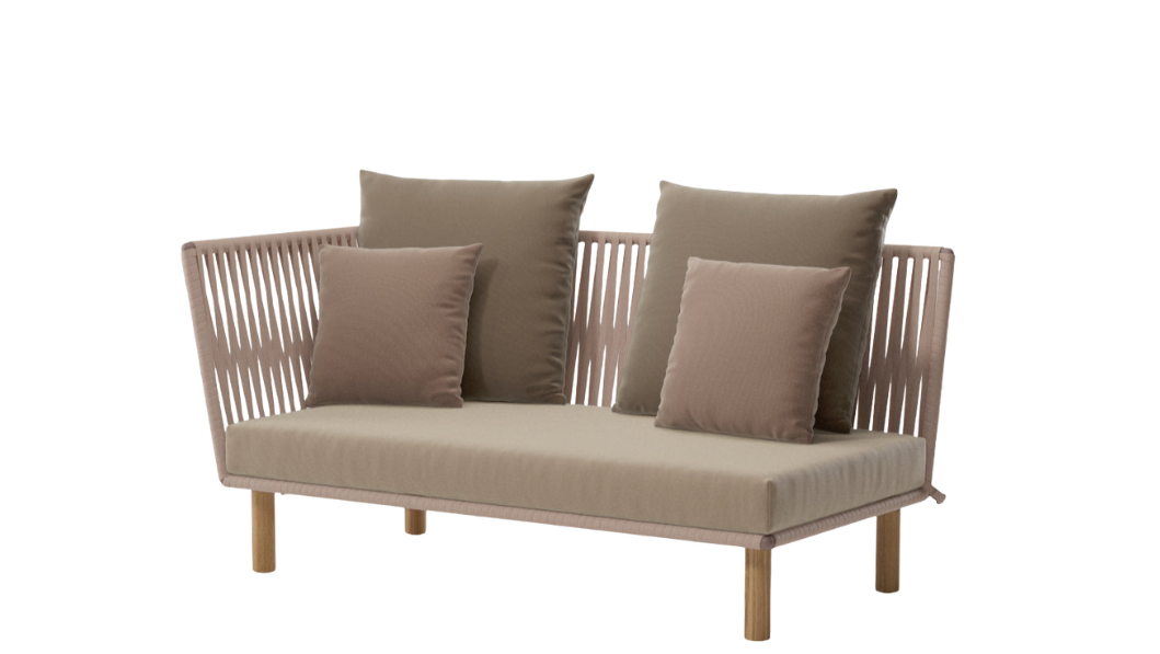 Módulo de esquina izquierda Bitta Bela Rope | Pie de teca N00 | Cuerda Z10