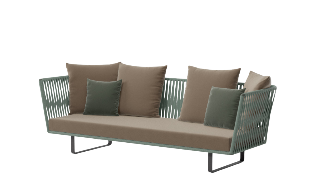 Sofá Exterior Bitta Bela Rope de 3 plazas | Pie de aluminio 29C | Cuerda Z09