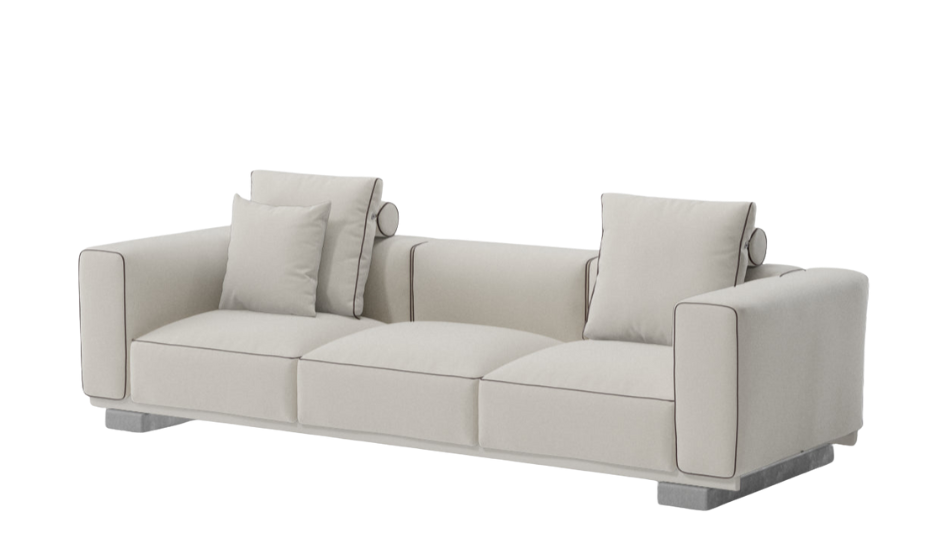 Molo 3-seater sofa | Concrete base L02 | Aluminum frame 04C