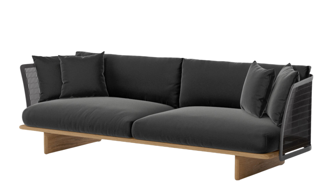 Sofá de 3 plazas Mesh | Estructura 01C | Pie de teca T01