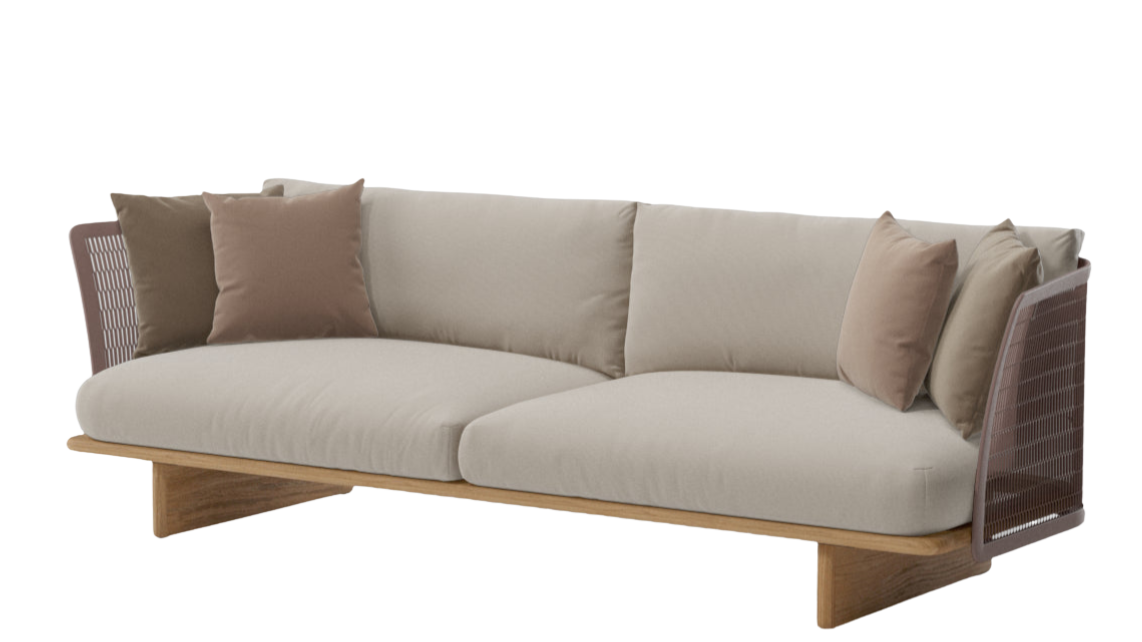 Sofá de 3 plazas Mesh | Estructura 01C | Pie de teca T01