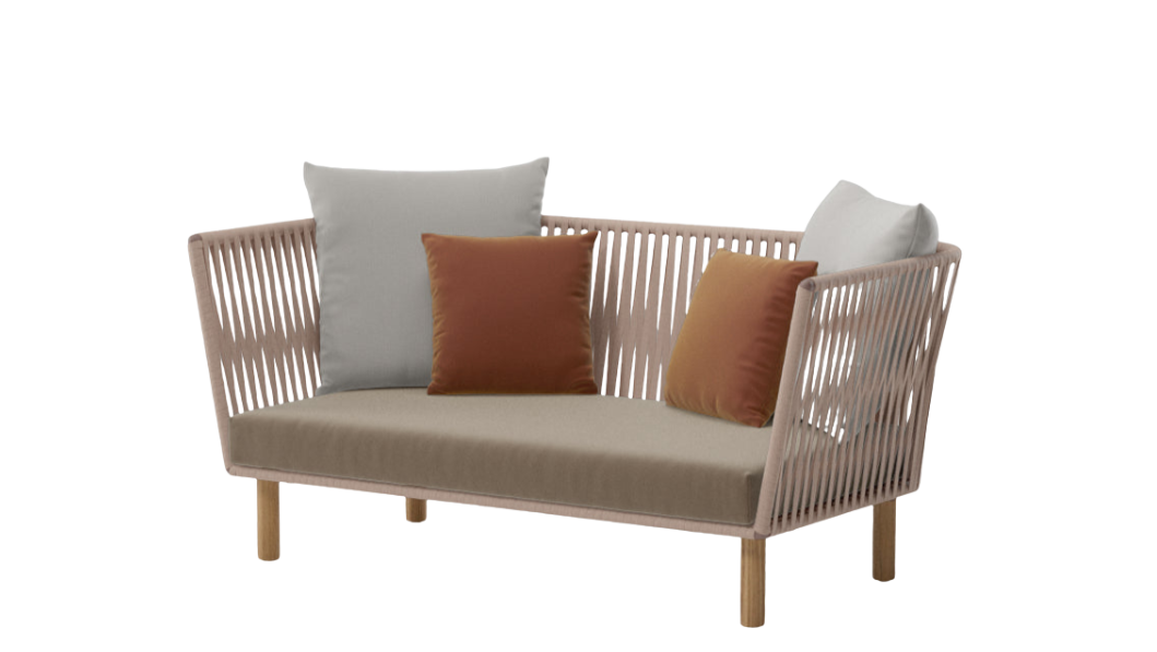 Bitta Bela Rope 2-seater sofa | Teak base N00 | Rope Z09