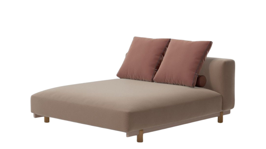 Molo Double Chaise Lounge Outdoor Sofa | Teak Base N00 | Aluminum Frame 07C