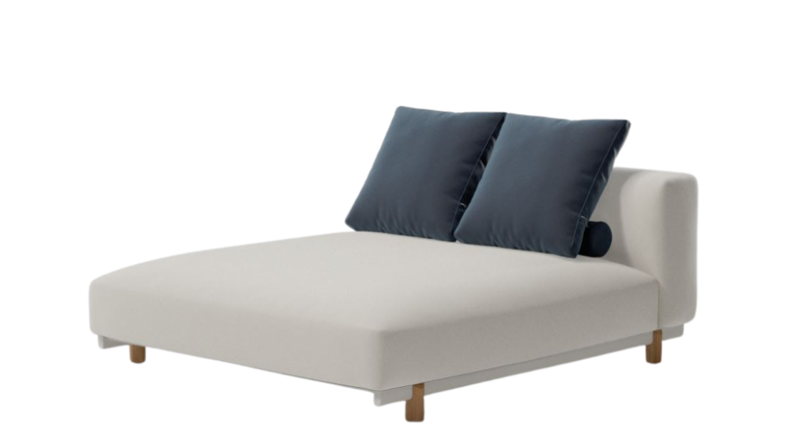 Molo Double Chaise Lounge Outdoor Sofa | Teak Base N00 | Aluminum Frame 04C