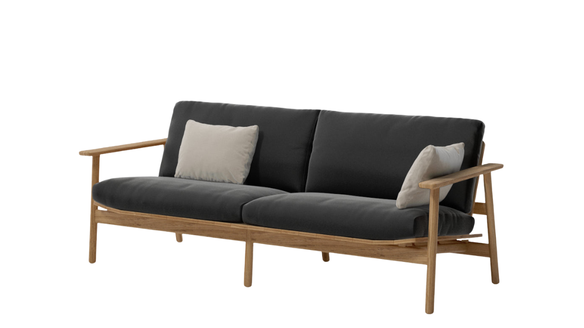 Sofá de exterior Living Riva de 3 plazas | Cojín de asiento 01L