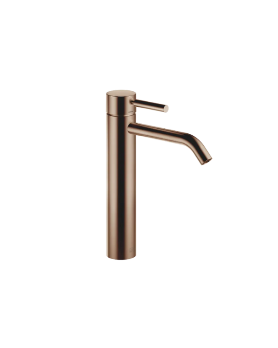 META single-lever basin mixer with raised base without pop-up valve