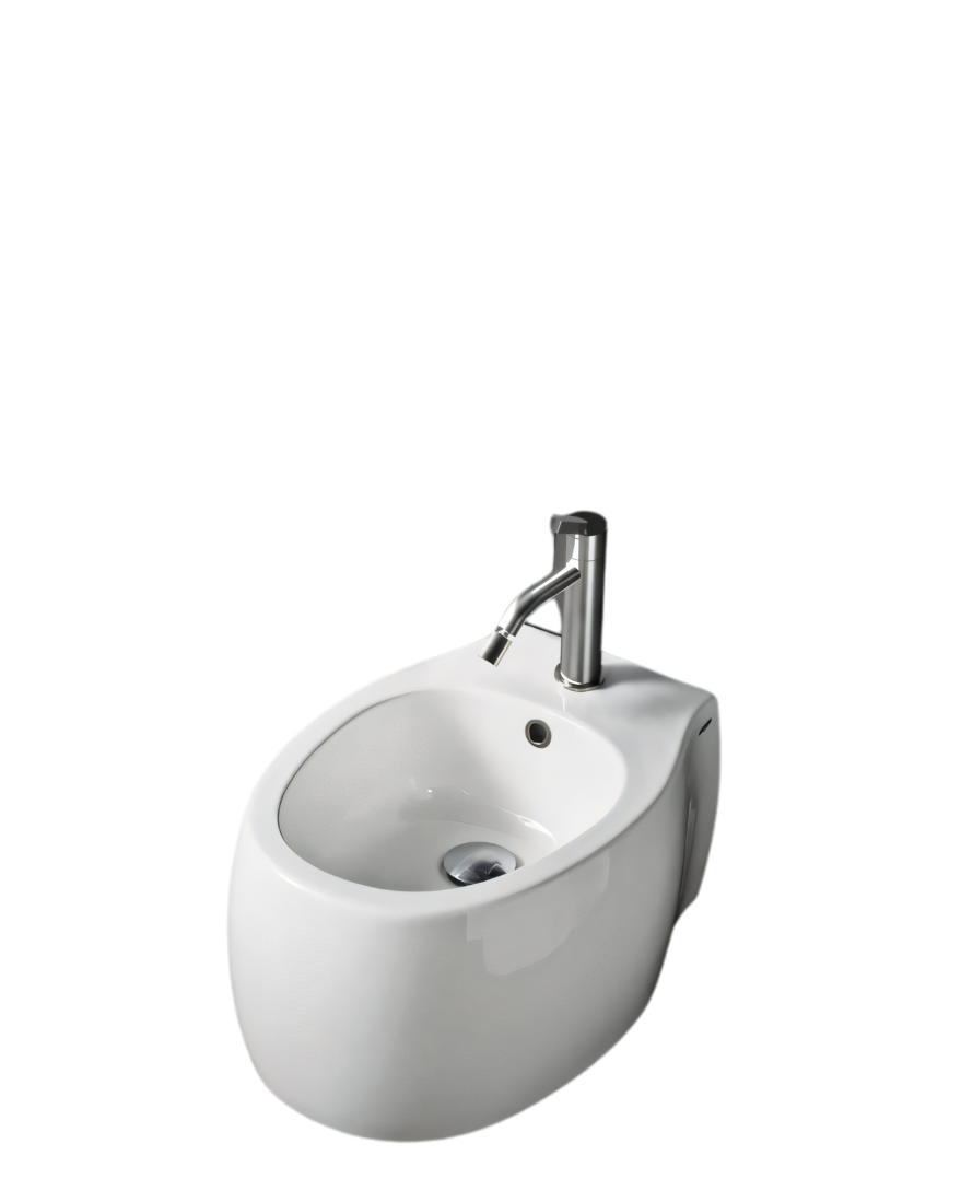 Square single-lever bidet mixer