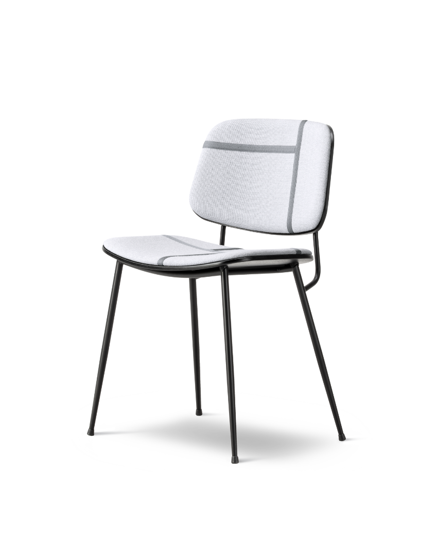 Søborg Base Metal Chair with upholstered front