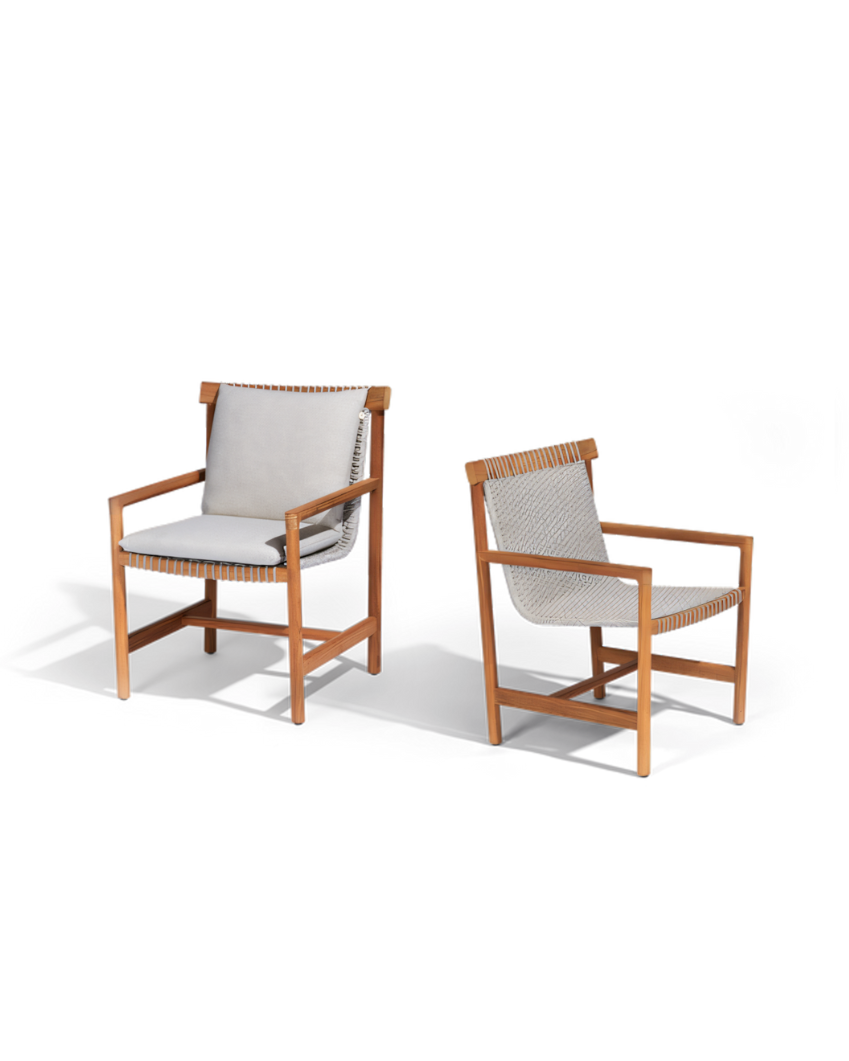 Silla de comedor con brazos para exterior Amanu
