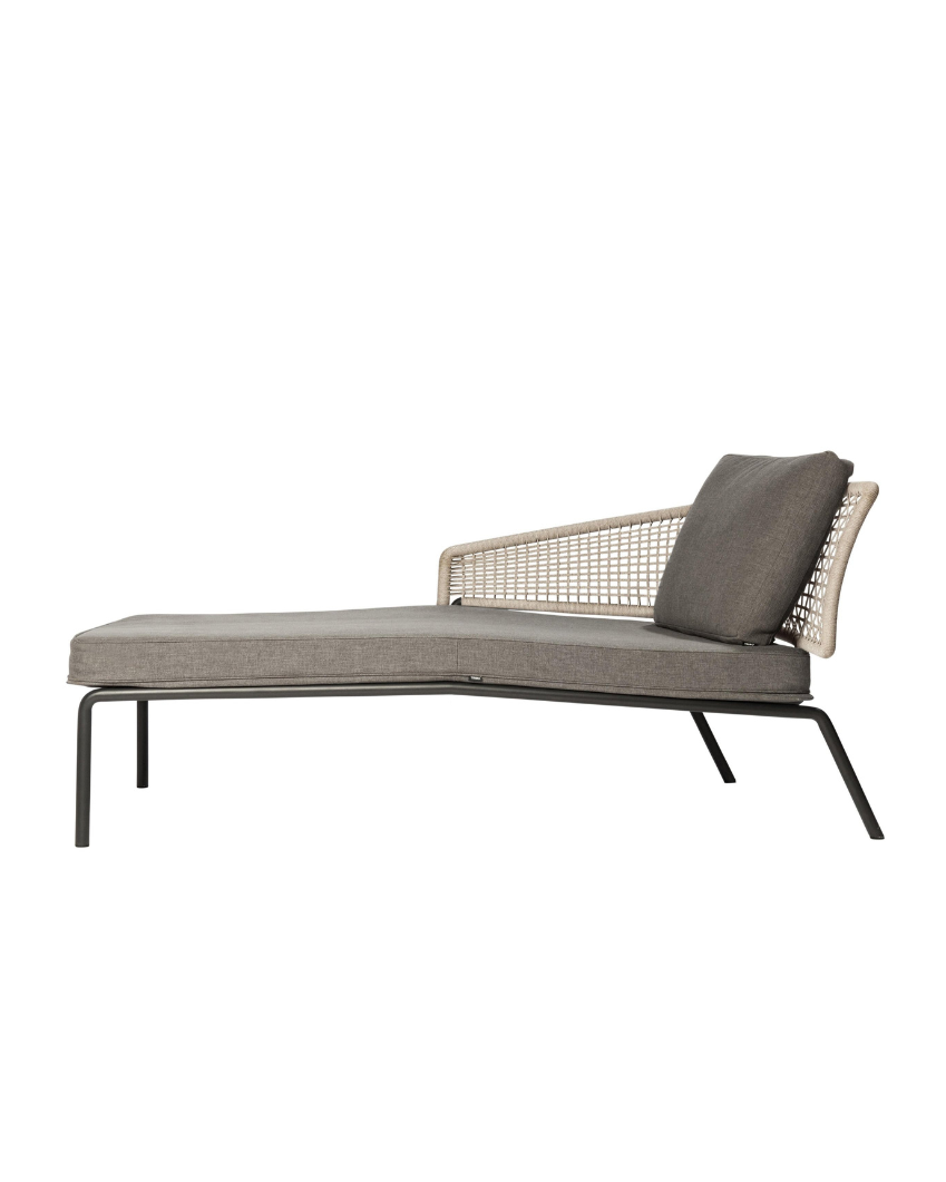 CTR Meridienne outdoor sun lounger with armrest on the right