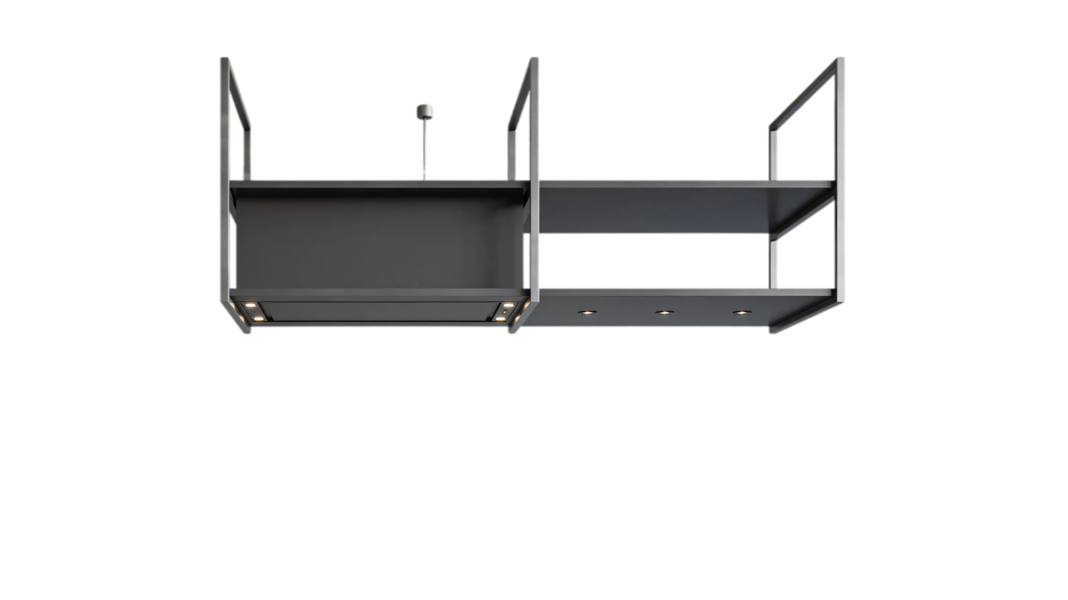 Campana de isla Novy Pureline Frame 15009 de 90 cm | Negra
