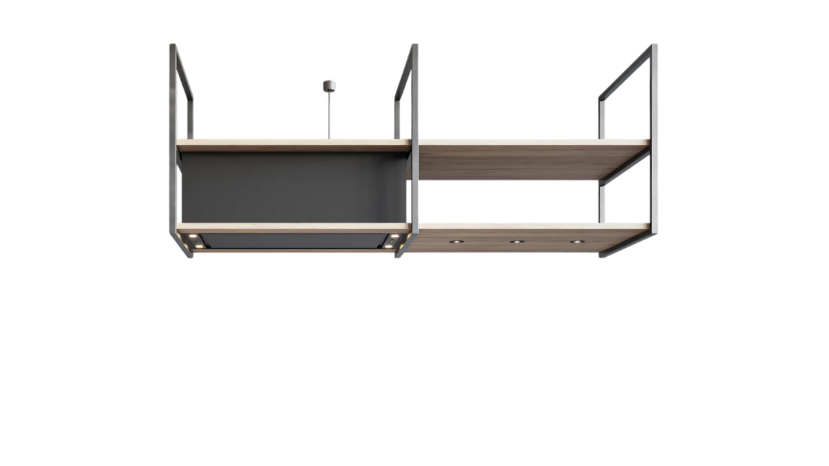 Campana de isla Novy Pureline Frame 15009 de 90 cm | Negra