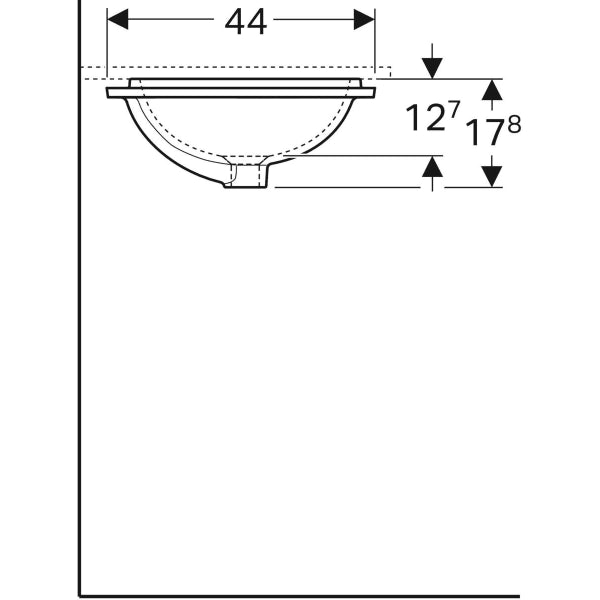 GEBERIT 'VARIFORM' UNDER-COUNTER WASHBASIN