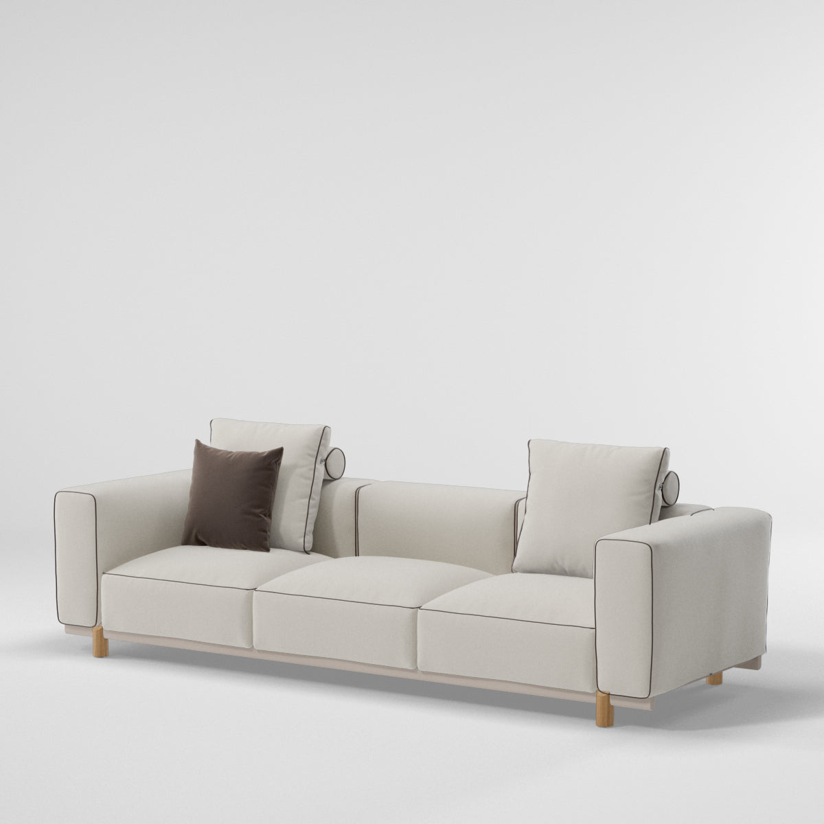 Molo 3-seater sofa | Teak base L01 | Aluminum frame 05C