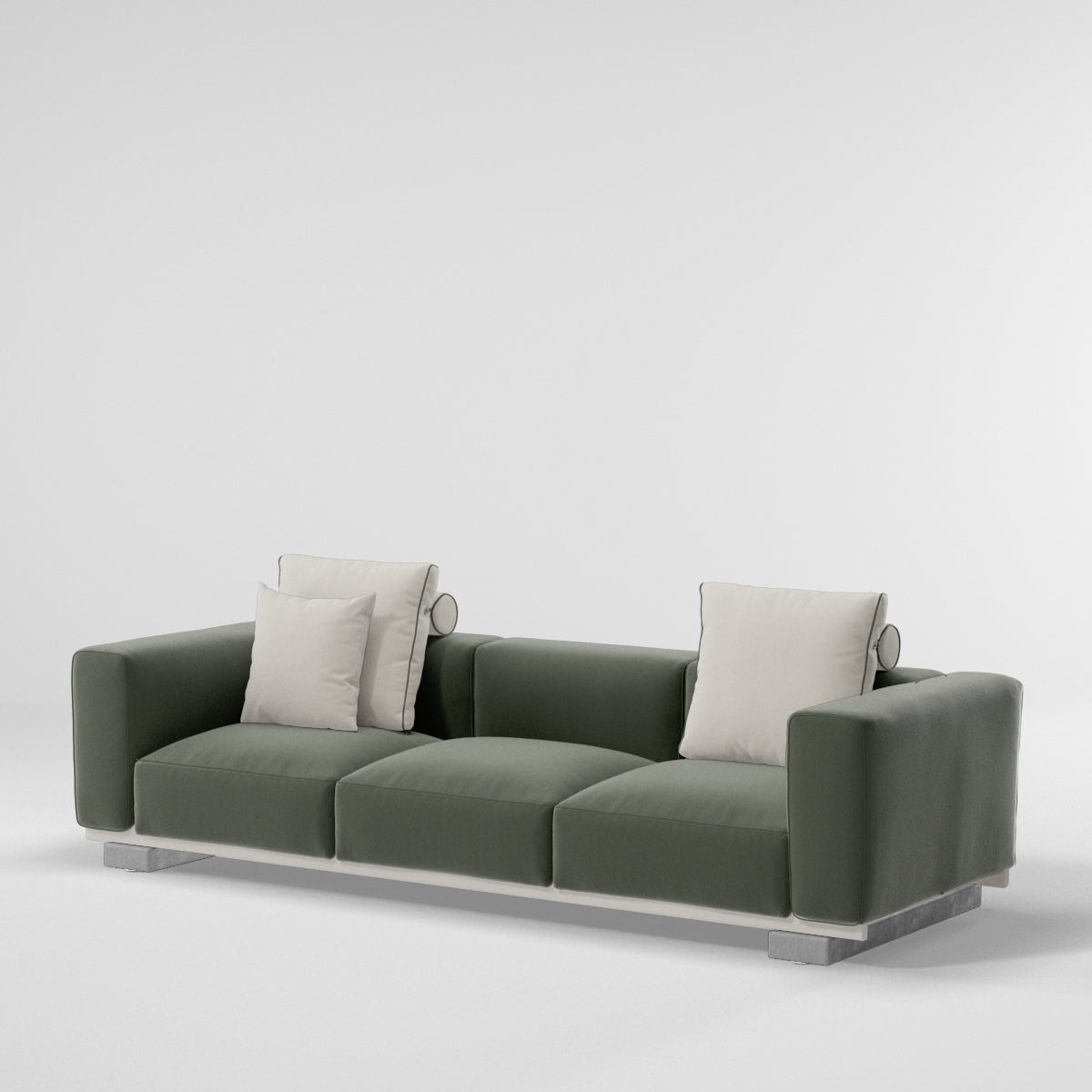 Molo 3-seater sofa | Concrete base L02 | Aluminum frame 04C