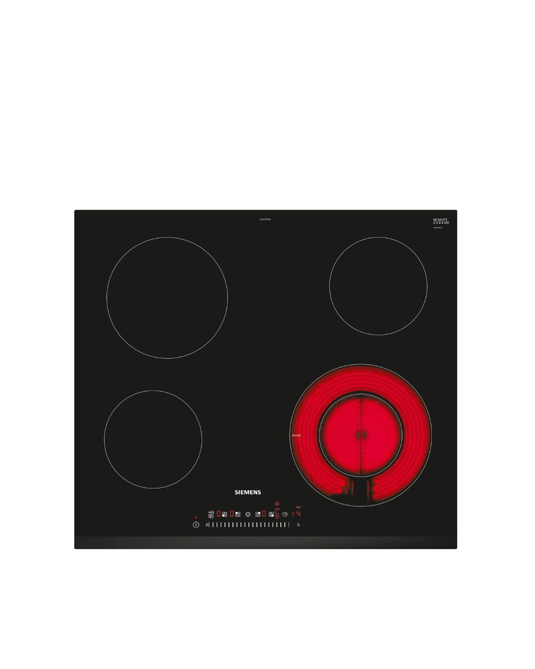 60 cm Black ceramic hob without profiles