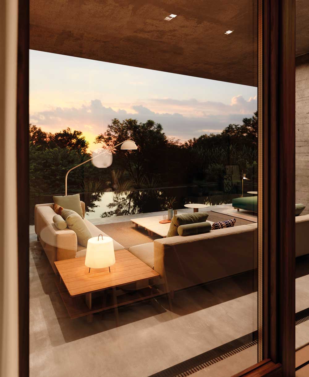 Sofá de exterior Living Molo Corner | Ribete 33C | Tejido 12L