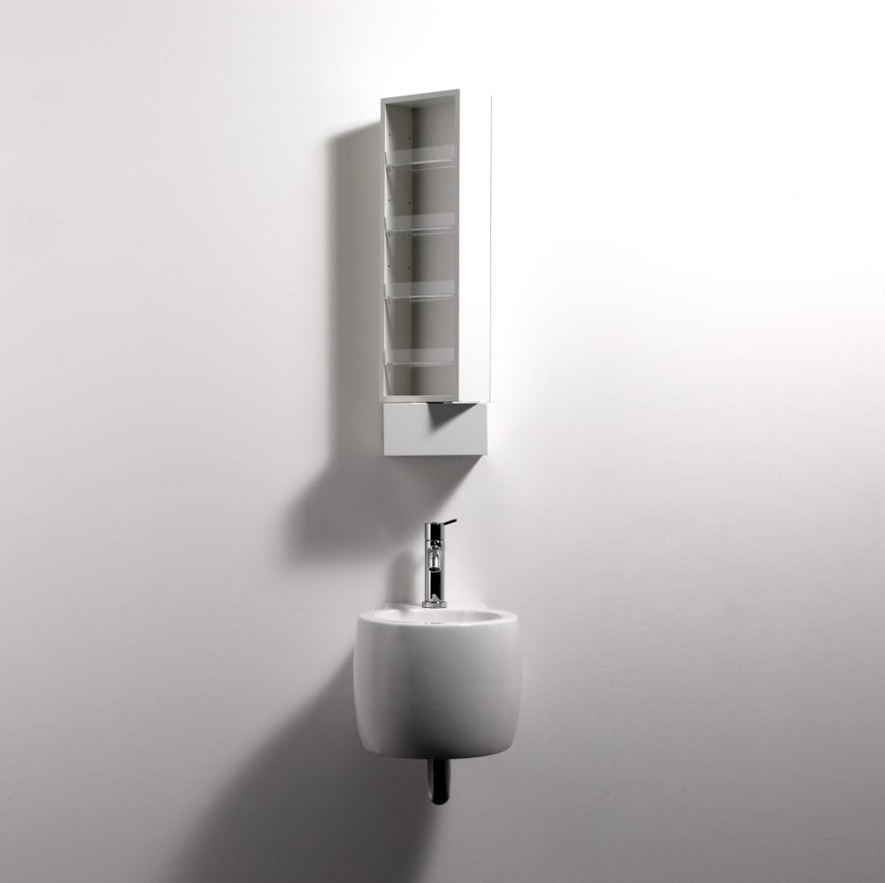 Cheese wall-hung ceramic washbasin